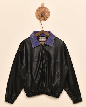 KANTHA LEATHER BOMBER