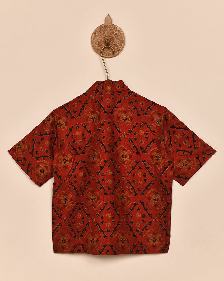 SILK BLOCK PRINT SHIRT