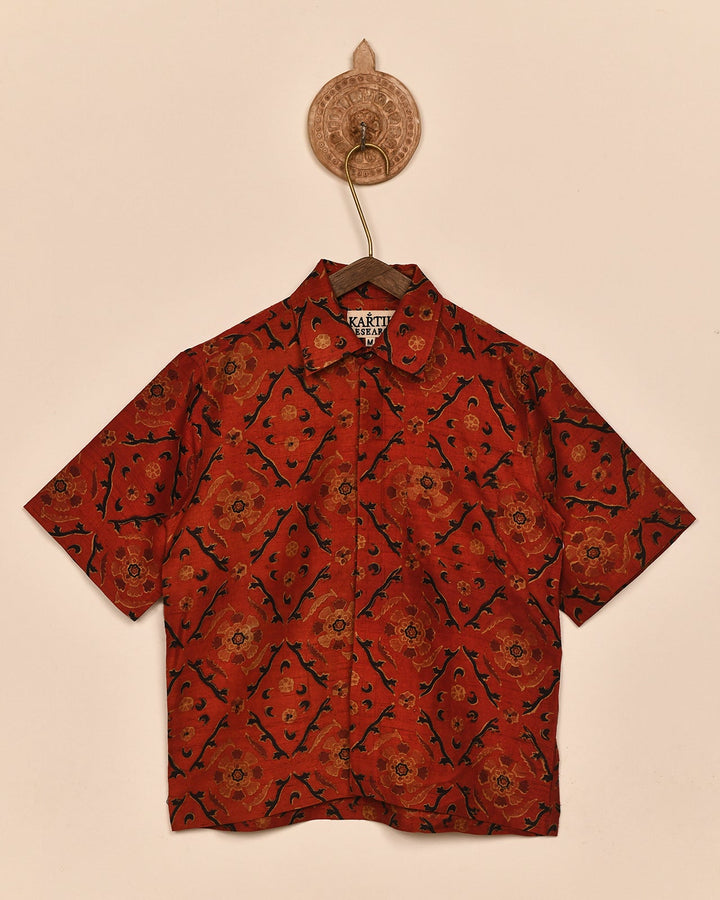 SILK BLOCK PRINT SHIRT