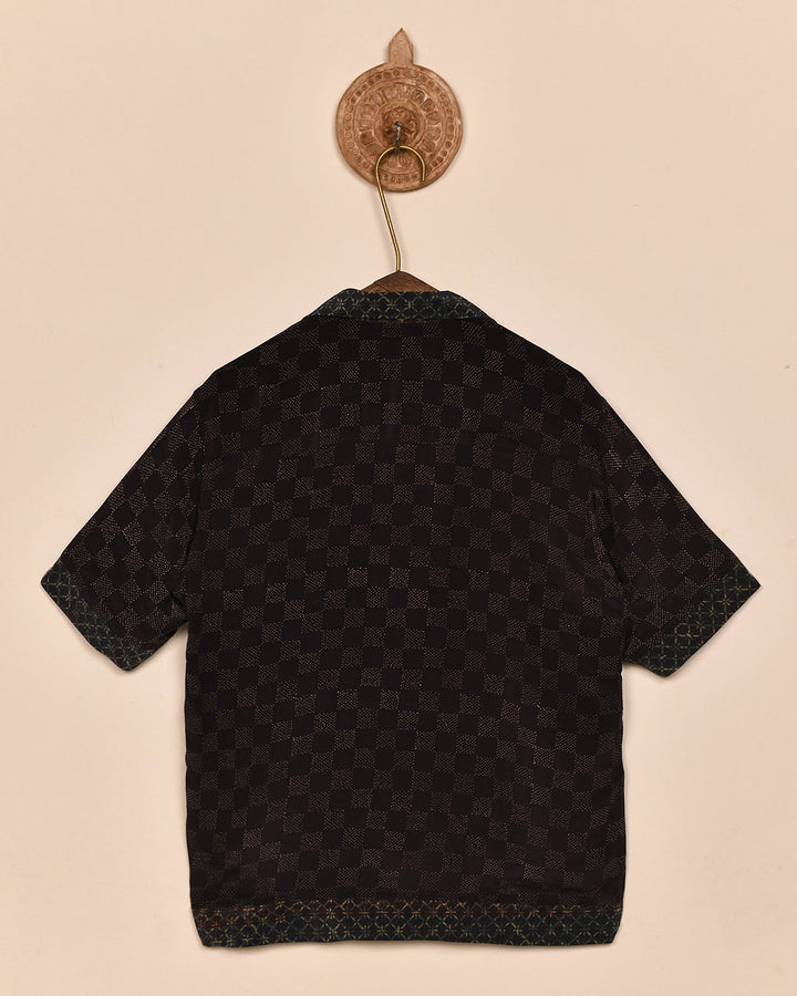 BLOCK PRINT SILK SHIRT
