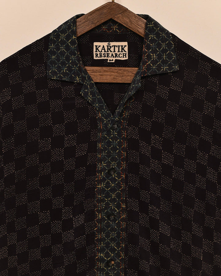 BLOCK PRINT SILK SHIRT